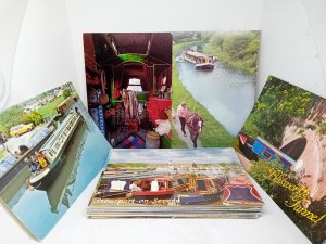 Job Lot Set 40 X Narrowboat Barge Canal Pleasure Boat Vintage Postcards