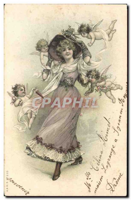 Old Postcard Fantaisie Angels