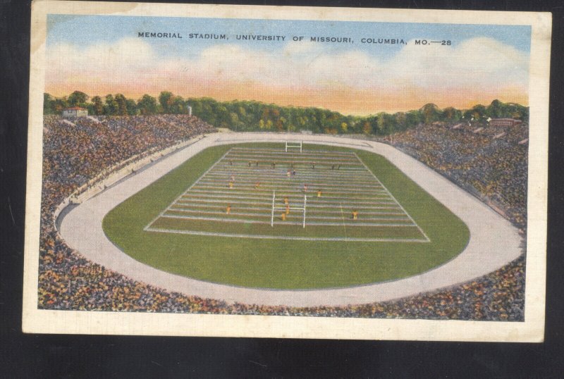 UNIVERSITY OF MISSOURI TIGERS FOOTBALL STADIUM COLUMBIA 1946 VINTAGE POSTCARD