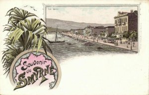 turkey, SMYRNA SMYRNE, Quais Quay, Tram 1899 Ottmar Zieher Art Nouveau Postcard