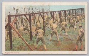 Military~Bayonet Exercise~Vintage Postcard 