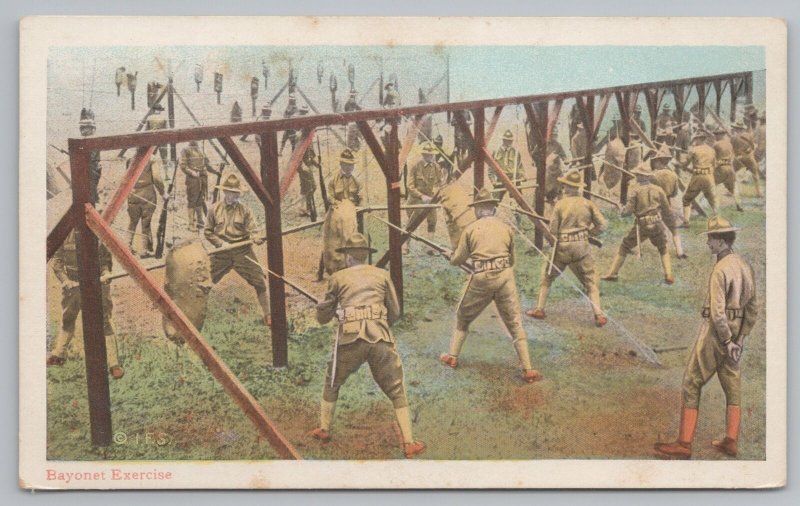 Military~Bayonet Exercise~Vintage Postcard 