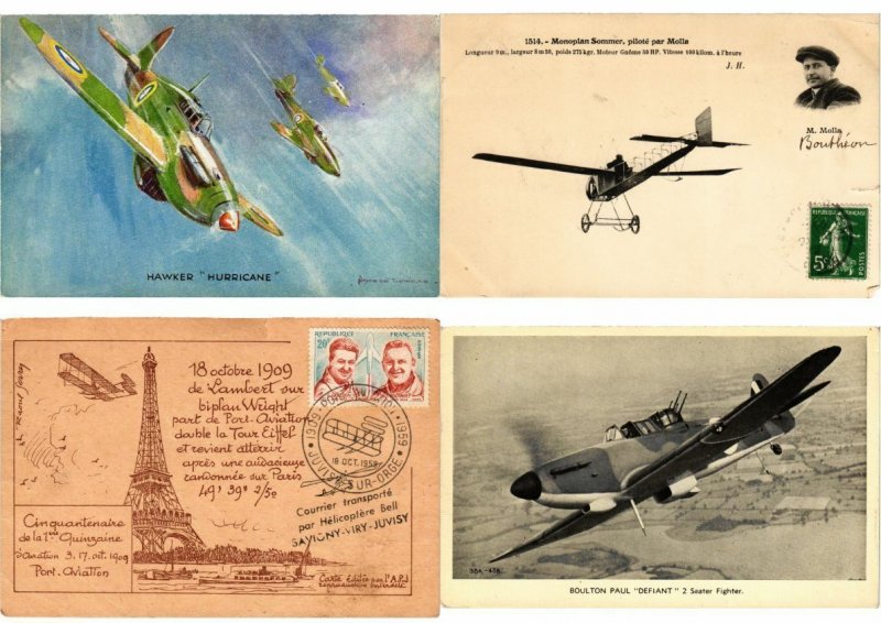 AIRCRAFT, AVIATION 48 Vintage Postcards Mostly Pre-1940 (L2759)