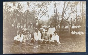 Mint USA Vintage Real Picture Postcard Teenagers  Baseball Team 1900s