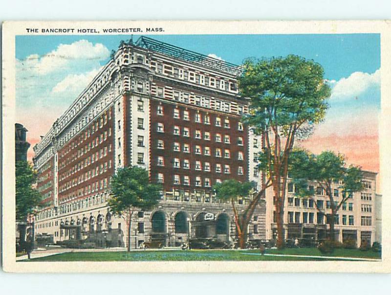 W-Border OLD CARS & BANCROFT HOTEL Worcester Massachusetts MA u9599