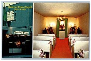 Reno Nevada NV Postcard Heart Of Reno Chapel Wedding Flower Shop c1950's Vintage