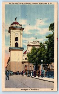 Metropolitan Cathedral CARACAS Venezuela Linen Postcard