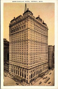 Vintage 1930's Book Cadillac Hotel Building Detroit Michigan MI Postcard