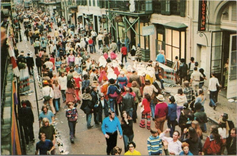 New Orleans, LA - Crowds on Royal Street on Mardi Gras - 1970s
