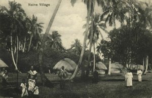 tonga islands, Native Village (1931) Postcard 