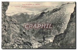 Old Postcard The Pyrenees Luchon the Cursed Mountains view across the harbor