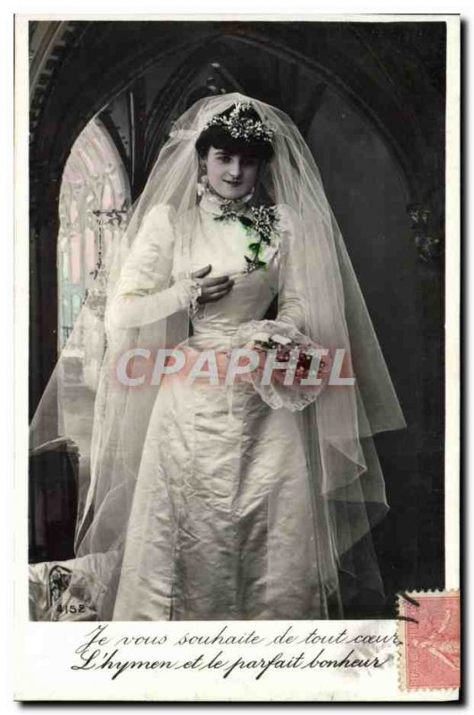 Old Postcard Fantasy Woman Marriage
