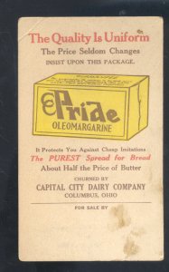 COLUMBUS OHIO CAPITAL CITY DAIRY COMPANY MARGARINE VINTAGE ADVERTISING EPHEMERA