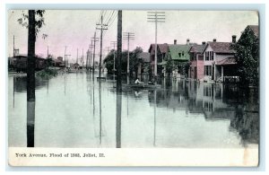 1903 York Avenue Flood Joliet Illinois IL Lockport Antique Postcard