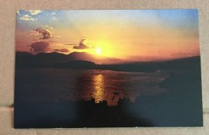 UNUSED POSTCARD - SUNSET OVER OBAN BAY SCOTLAND