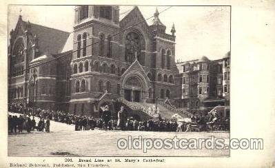 Bread Line, St. Mary's Cathedral, San Francisco, CA, USA Disaster, Wrecks Unu...