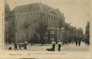 netherlands, AMSTERDAM, High German Synagogue, Amstelstraat (1900s) Judaica