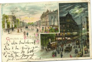 PC GERMANY, GRUSS AUS BERLIN, Vintage LITHO Postcard (b31942)