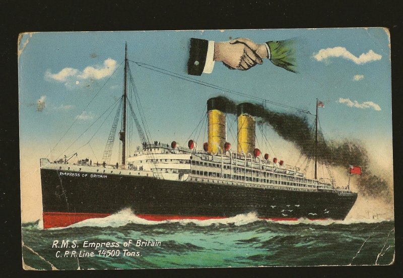 RMS Empress of Britain CPR Line Color Postcard Unposted