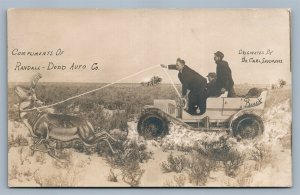 RANDALL-DODD AUTO CO. 1910 ANTIQUE REAL PHOTO POSTCARD RPPC ADVERTISING
