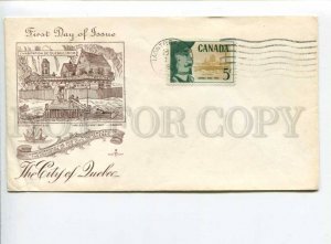 291372 CANADA 1958 First Day COVER founding Quebec city by Samuel de Champlain