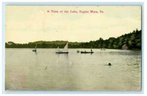 1917 Eagles Mere Lake Liberty Loan Bond Advertising Laporte Boats Postcard 