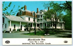 SACKVILLE, New Brunswick Canada ~ MARSHLANDS INN  c1960s Roadside  Postcard