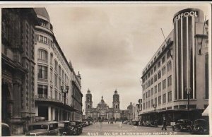 RPPC Postcard Av 20 de Noviembre Mexico Distrito Federal Old Cars