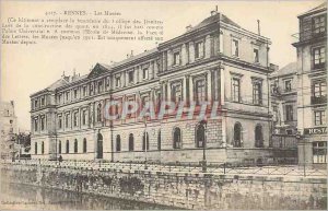 Postcard Old Rennes Museums (it has Batiement Replaces Utility of the College...