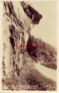 US 25 BETWEEN JELLICO AND LAFOLLETTE, TN RPPC Cline Photo R - 63 1940's era auto