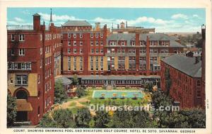 Court, Showing Swimming Pool and Miniature Golf Course, Hotel De Soto Miniatu...