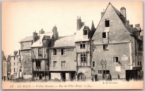 Le Mans Vieilles Maisons Rue Du Pilier Rouge France Postcard