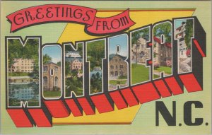 Postcard Large Letters Greetings from Montreat NC North Carolina