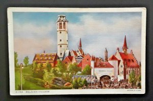 Mint Vintage 1934 Chicago Interntl Expo Belgian Village St Nicholas Postcard