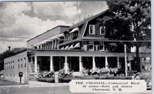 CLAREMONT, NH New Hampshire  The COLONIAL HOTEL   1935   Roadside   Postcard