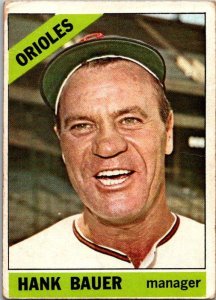 1966 Topps Baseball Card Hank Bauer Manager Baltimore Orioles sk1981