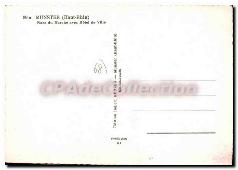 Modern Postcard Munster Place Du March with Hotel De Ville