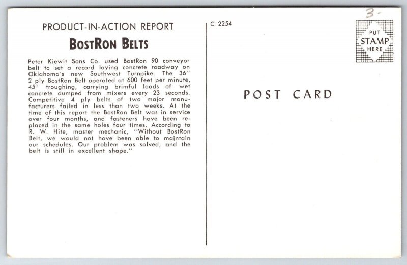 Oklahoma Highway Construction~BostRon 90 Conveyor Belt~Peter Kiewit Sons Co~1964