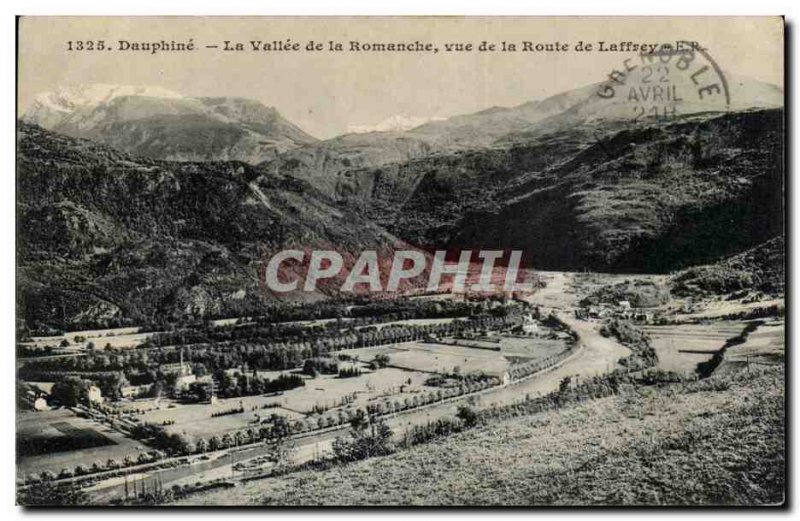 Dauphine Old Postcard The valley of the Romanche to the road Laffrey