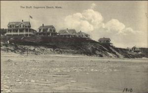 Sagamore Beach Cape Cod MA Homes on Bluff c1910 Postcard