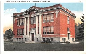 High School Old Forge, New York Postcard