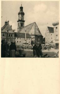 CZECH REPUBLIC TOWN SQUARE VINTAGE REAL PHOTO POSTCARD RPPC