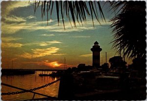 South Carolina Hilton Head Island Harbour Town Sunset Showing Lighthouse