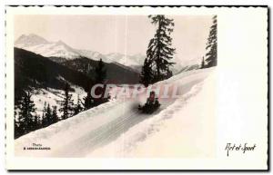 Old Postcard Winter Sports Luge