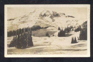 RPPC MT. RAINIER WASHINGTON WINTER SNOW SPRING THAW VINTAGE REAL PHOTO POSTCARD