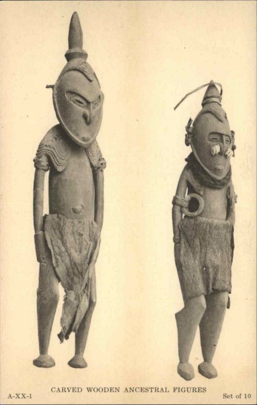 New Guinea History Archaeology Artifacts Ancestral Figures Postcard #3