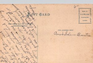 c.'08,C.U.Williams, Early Post Office, Msg, Quincy,IL,Old Post Card