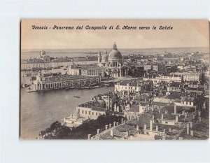 Postcard Panorama dai Campanile di S. Marco verso la Salute Venice Italy