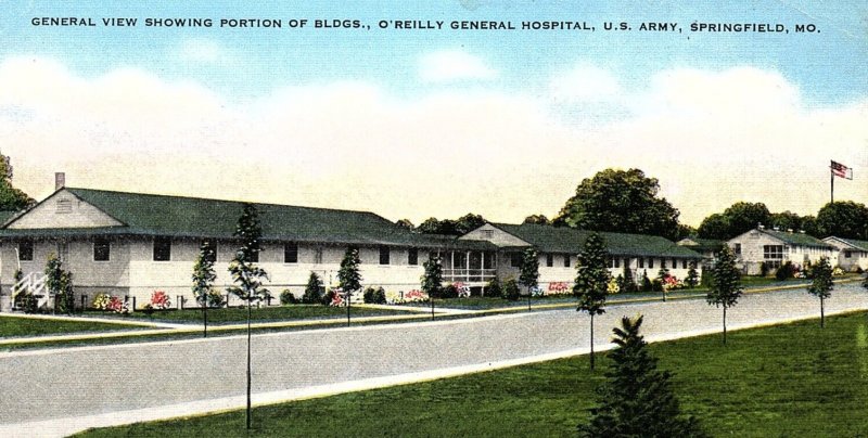 1940s WWII SPRINGFIELD MISSOURI O'REILLY GENERAL HOSPITAL LINEN POSTCARD P397