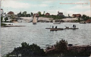 Minnicoganashene Georgian Bay Ontario ON Boats c1908 Postcard H37